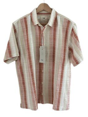 British Designer FOLK Otto S/S Shirt Men's Size M / L / XL Rust Double yolk NWT